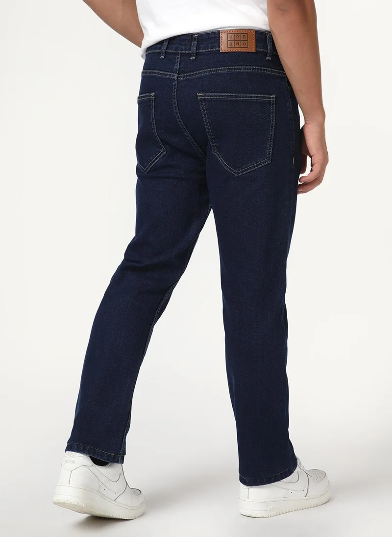 Urbano Fashion  Urbano Fashion Men's Blue Straight Fit Heavy Washed Denim Jeans Stretchable for Men | Best Price UAE